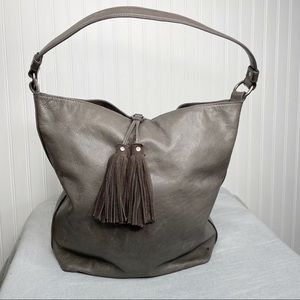 Frye grey leather hobo shoulder bag